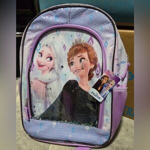 Disney Frozen 2 Elsa & Anna Girls 17" Backpack - Lavender new
